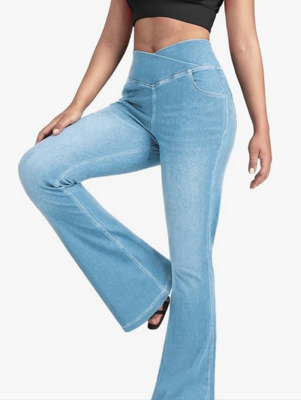 NWT Blue Rose High-Waist Flare Jeans in Light Blue - Picture 3 of 14